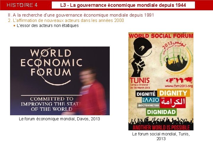 HISTOIRE 4 L 3 - La gouvernance économique mondiale depuis 1944 II. A la