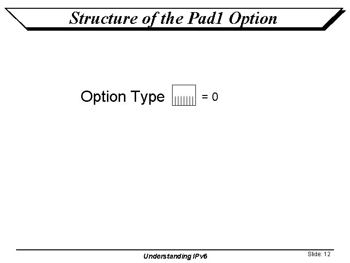 Structure of the Pad 1 Option Type =0 Understanding IPv 6 Slide: 12 