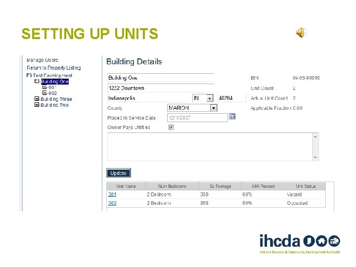 SETTING UP UNITS 