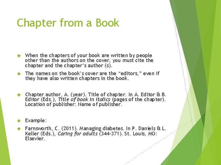 Chapter from a Book When the chapters of your book are written by people