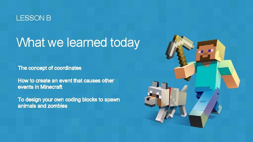 LESSON B What we learned today 