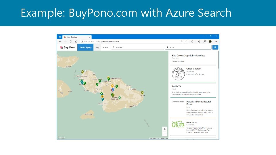 Example: Buy. Pono. com with Azure Search 