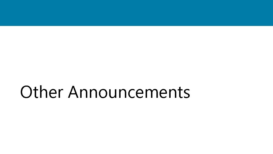 Other Announcements 