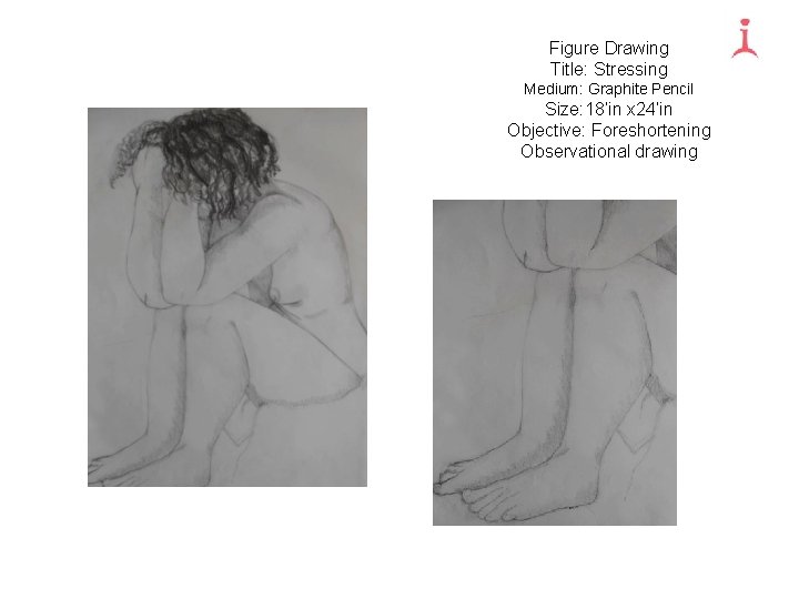 Figure Drawing Title: Stressing Medium: Graphite Pencil Size: 18’in x 24’in Objective: Foreshortening Observational