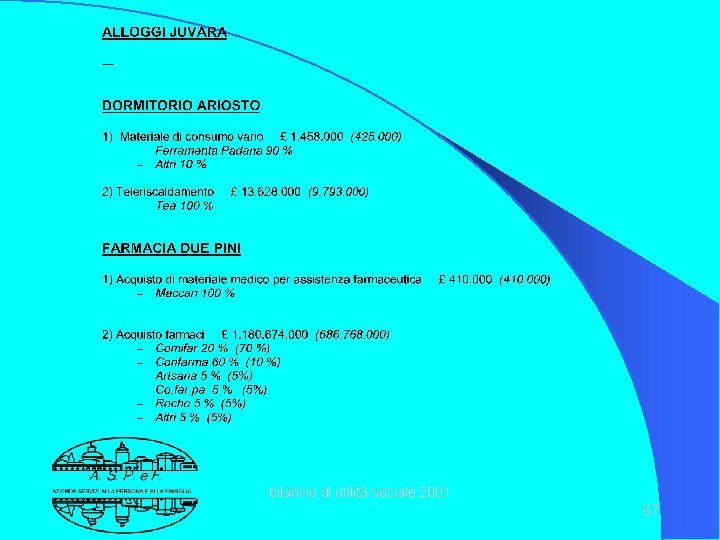 bilancio di utilità sociale 2001 67 