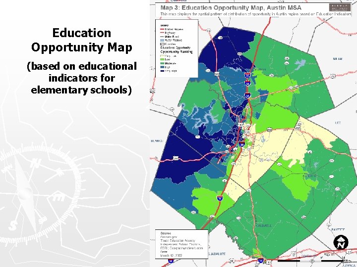 Education Opportunity Map (based on educational indicators for elementary schools) 33 