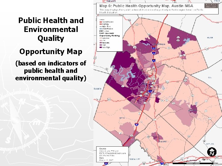 Public Health and Environmental Quality Opportunity Map (based on indicators of public health and