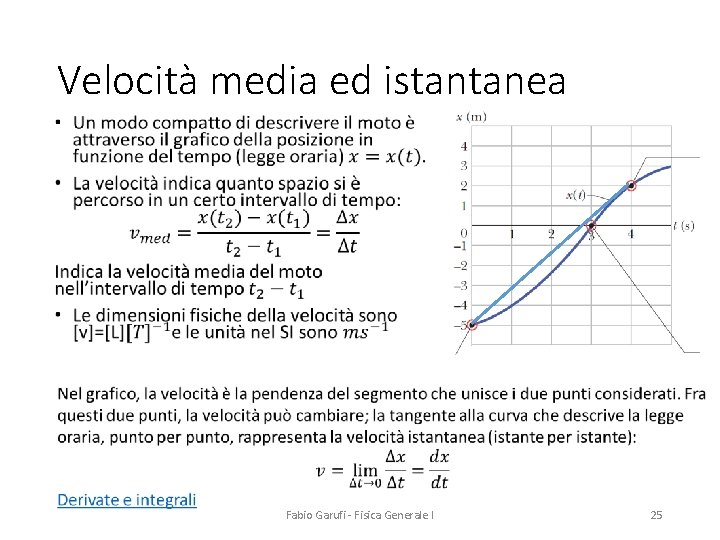 Velocità media ed istantanea • Fabio Garufi - Fisica Generale I 25 