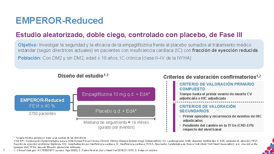 EMPEROR-Reduced Estudio aleatorizado, doble ciego, controlado con placebo, de Fase III Objetivo: Investigar la EMPEROR-Reduced Estudio aleatorizado, doble ciego, controlado con placebo, de Fase III Objetivo: Investigar la