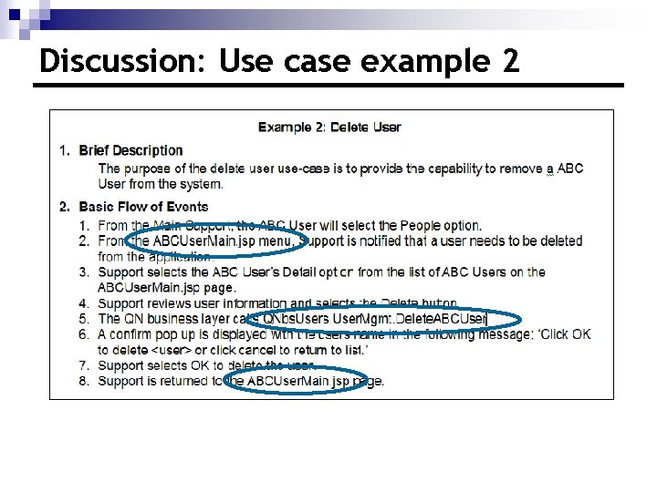 Discussion: Use case example 2 