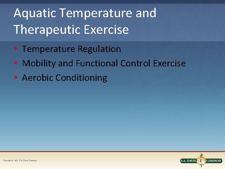 Aquatic Exercise Chapter 9 Part II Applied Science