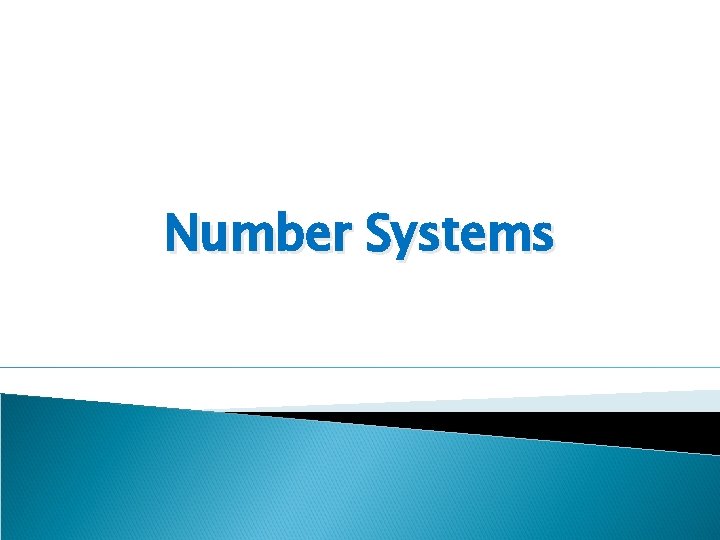 Number Systems 