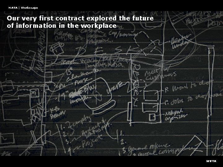 MAYA | Workscape Our very first contract explored the future of information in the