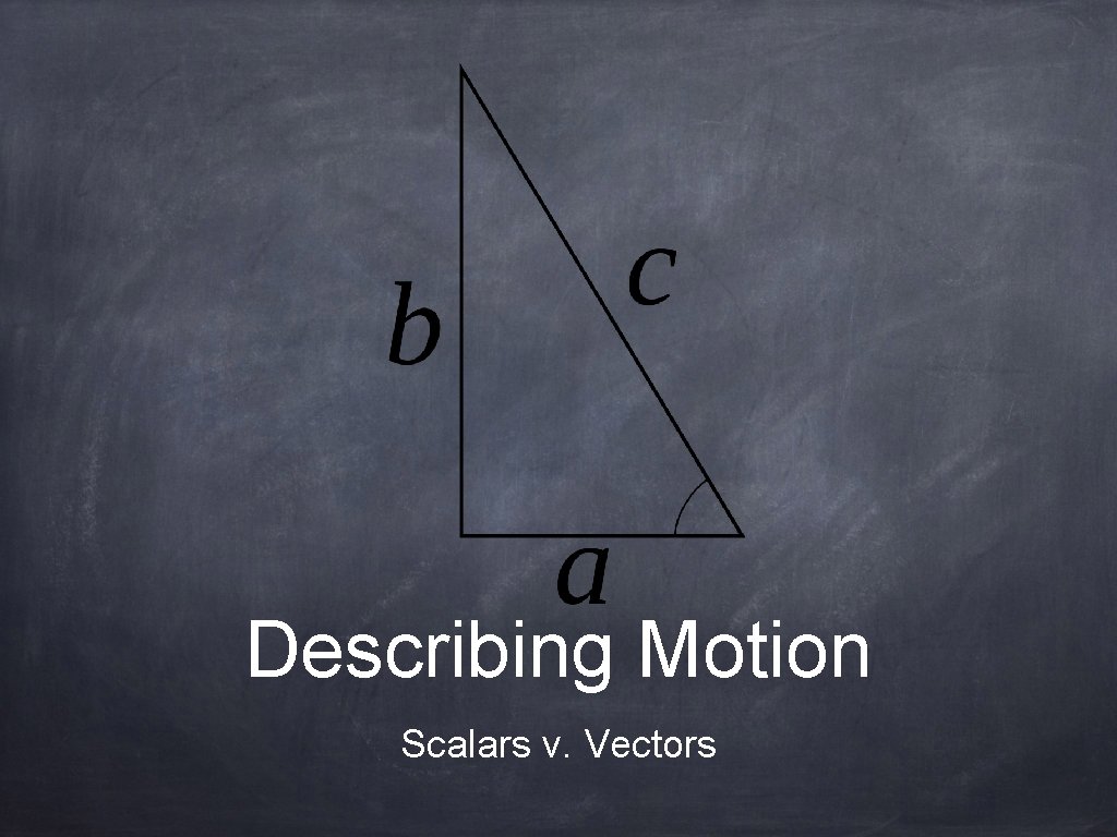 Describing Motion Scalars v. Vectors 