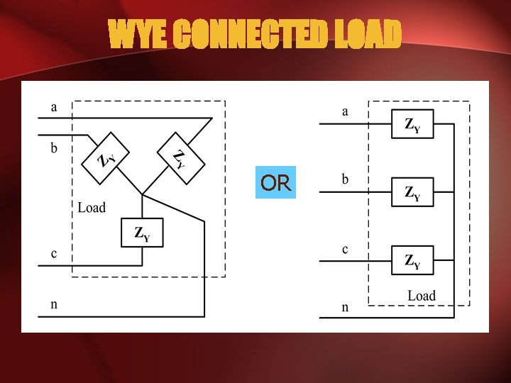 WYE CONNECTED LOAD OR 