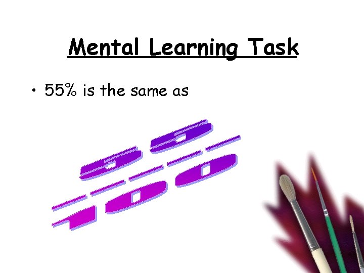 Mental Learning Task • 55% is the same as 