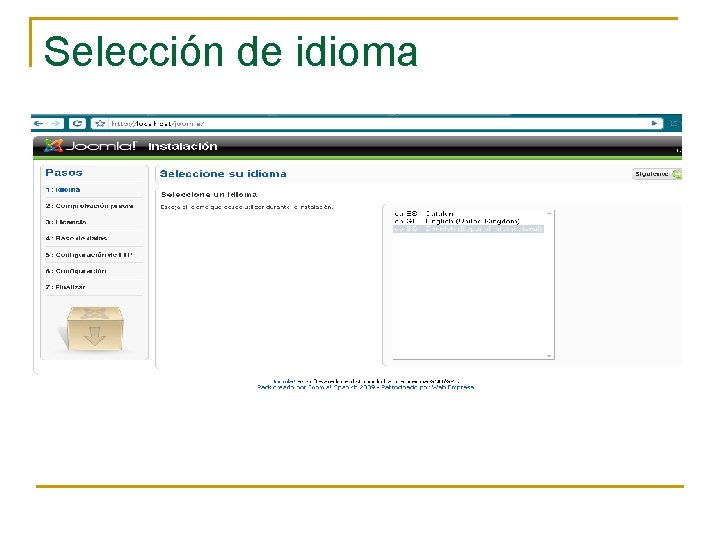 Selección de idioma 