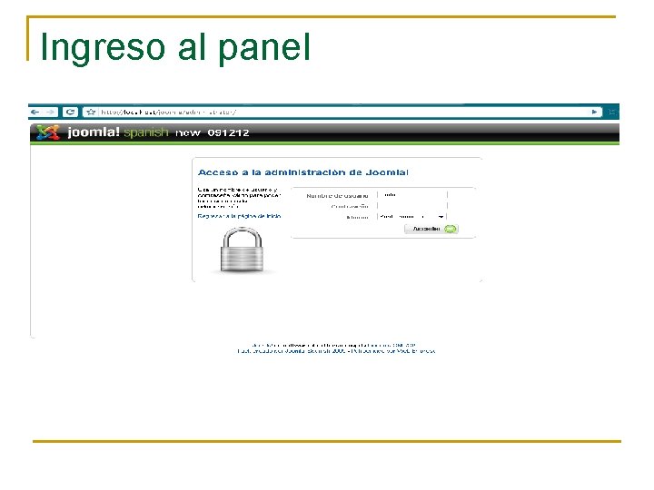 Ingreso al panel 