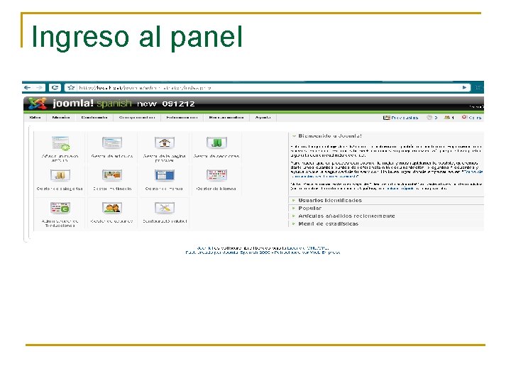 Ingreso al panel 