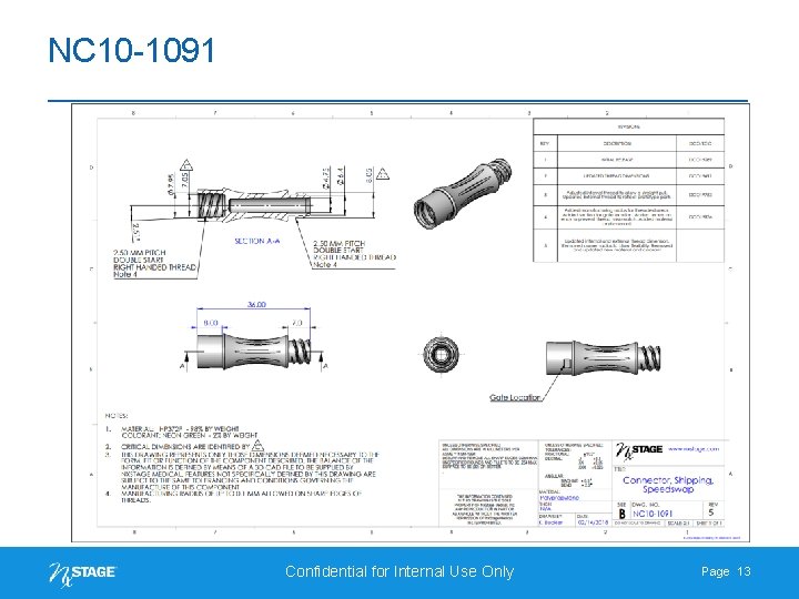 NC 10 -1091 Confidential for Internal Use Only Page 13 