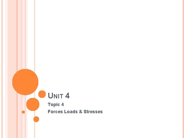 UNIT 4 Topic 4 Forces Loads & Stresses 