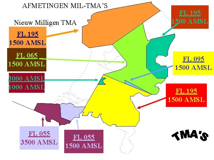 AFMETINGEN MIL-TMA’S Nieuw Milligen TMA FL 195 1500 AMSL FL 065 1500 AMSL FL AFMETINGEN MIL-TMA’S Nieuw Milligen TMA FL 195 1500 AMSL FL 065 1500 AMSL FL