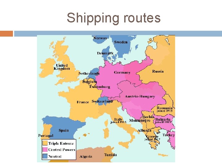 Shipping routes 