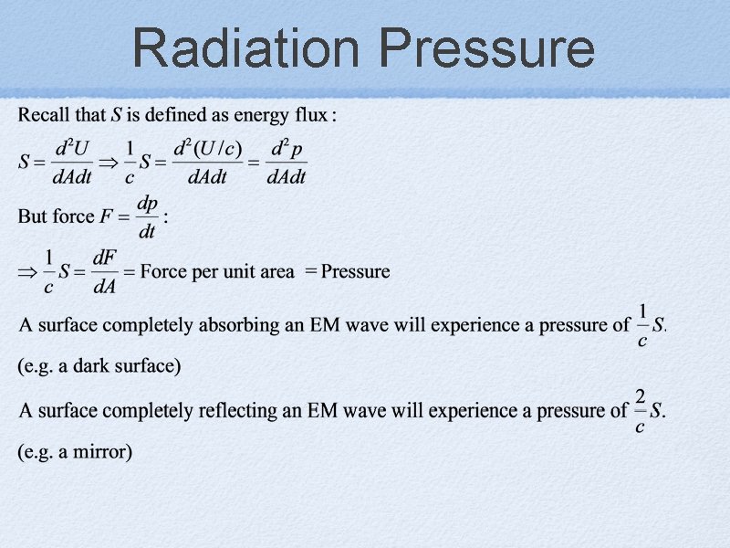 Radiation Pressure 