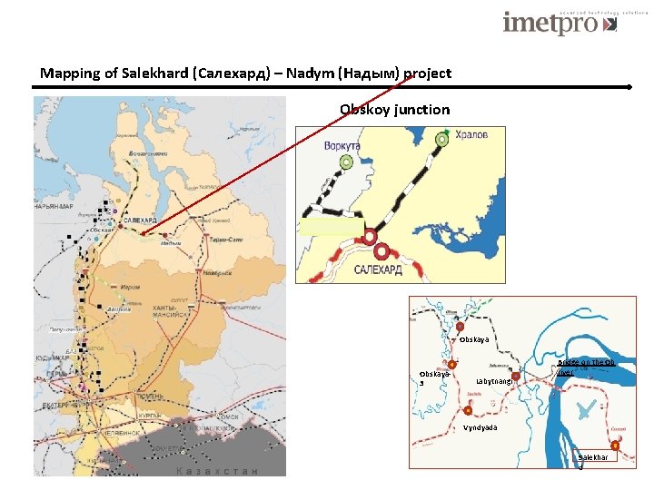 Mapping of Salekhard (Салехард) – Nadym (Надым) project Obskoy junction Obskaya 3 Labytnangi Bridge