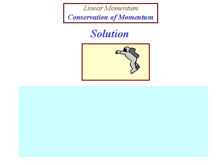 Linear Momentum Conservation of Momentum Solution 