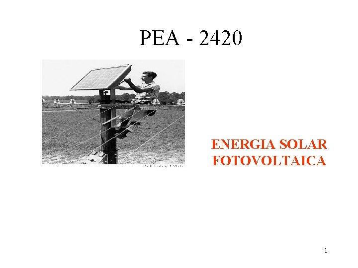 PEA - 2420 ENERGIA SOLAR FOTOVOLTAICA 1 