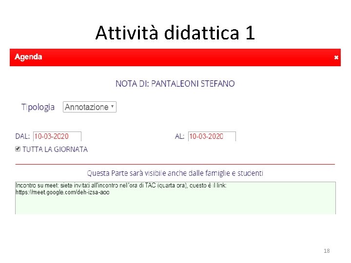 Attività didattica 1 18 Attività didattica 1 18