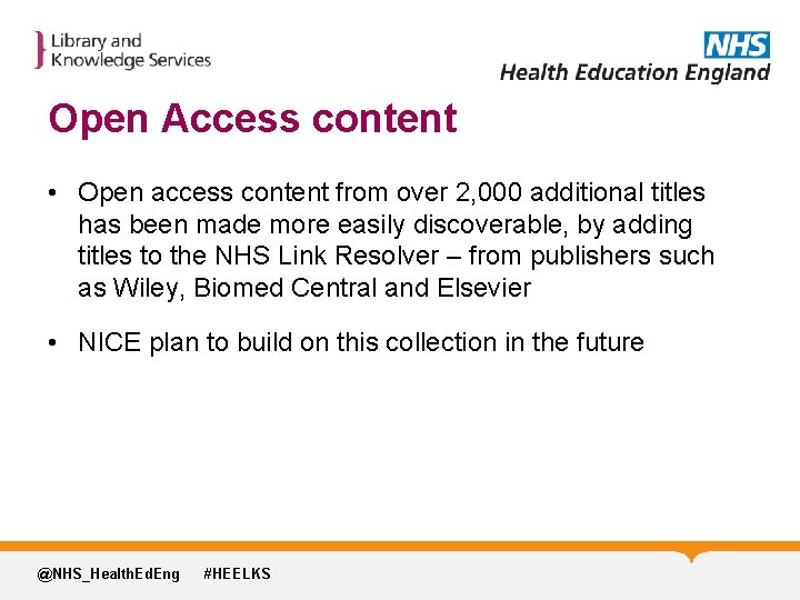 Open Access content • Open access content from over 2, 000 additional titles has