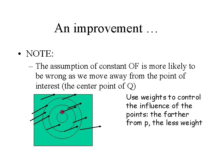 An improvement … • NOTE: – The assumption of constant OF is more likely