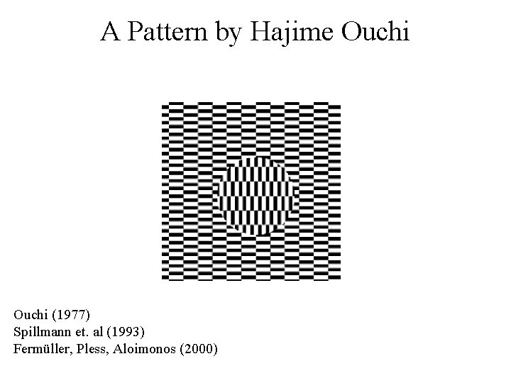 A Pattern by Hajime Ouchi (1977) Spillmann et. al (1993) Fermüller, Pless, Aloimonos (2000)