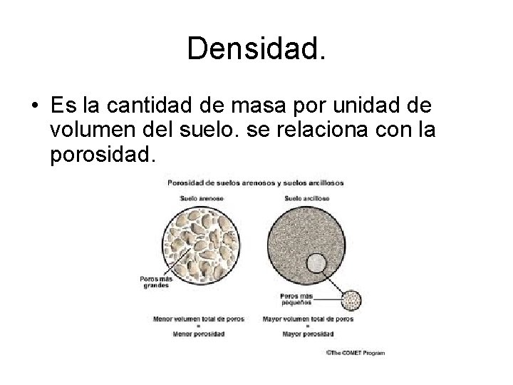 Densidad. • Es la cantidad de masa por unidad de volumen del suelo. se Densidad. • Es la cantidad de masa por unidad de volumen del suelo. se