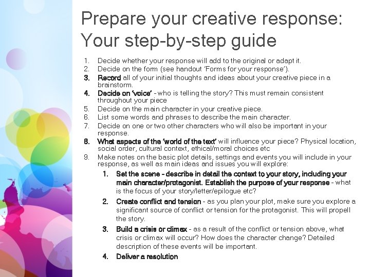 Prepare your creative response: Your step-by-step guide 1. 2. 3. 4. 5. 6. 7. Prepare your creative response: Your step-by-step guide 1. 2. 3. 4. 5. 6. 7.