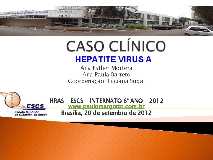 HEPATITE VIRUS A Ana Esther Mortera Ana Paula Barreto Coordenação: Luciana Sugai HRAS –