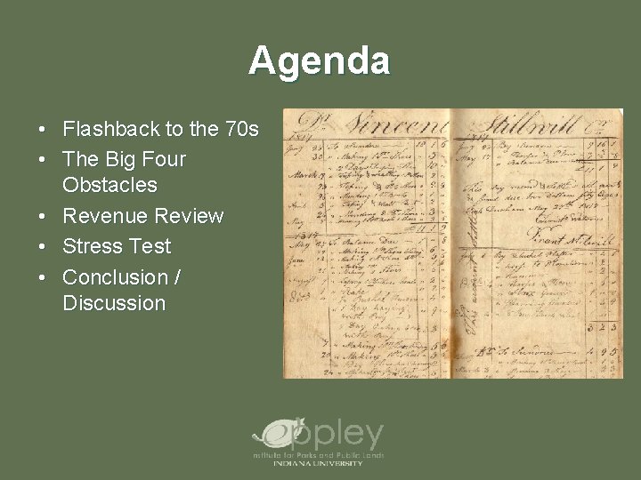 Agenda • Flashback to the 70 s • The Big Four Obstacles • Revenue