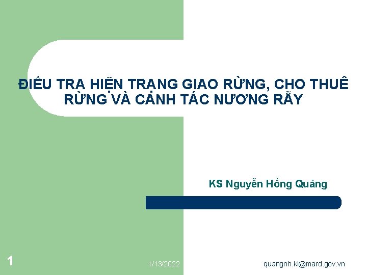 ĐIỀU TRA HIỆN TRẠNG GIAO RỪNG, CHO THUÊ RỪNG VÀ CANH TÁC NƯƠNG RẪY