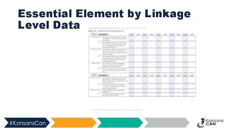 Essential Element by Linkage Level Data 