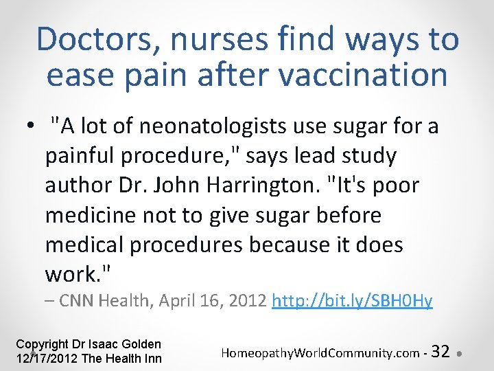 Doctors, nurses find ways to ease pain after vaccination • "A lot of neonatologists