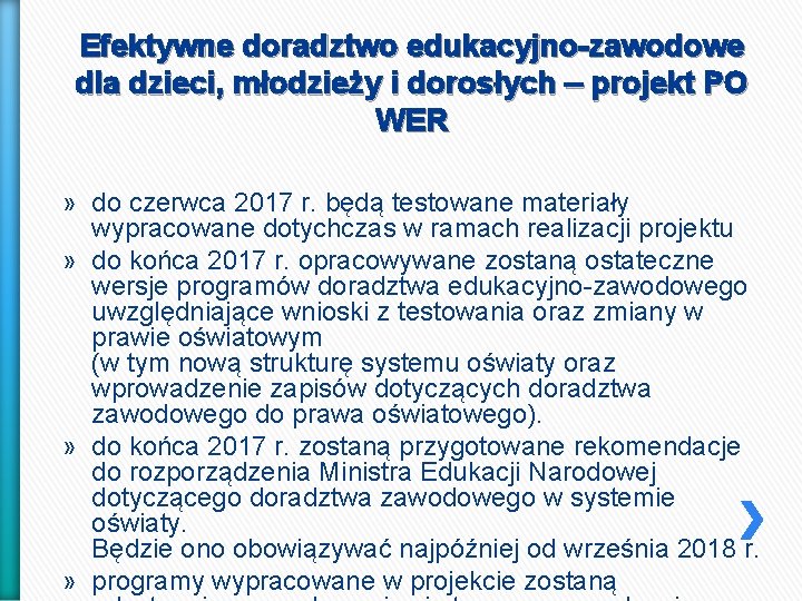 Efektywne doradztwo edukacyjno-zawodowe dla dzieci, młodzieży i dorosłych – projekt PO WER » do