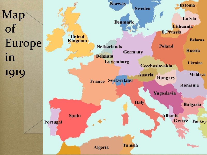 Map of Europe in 1919 