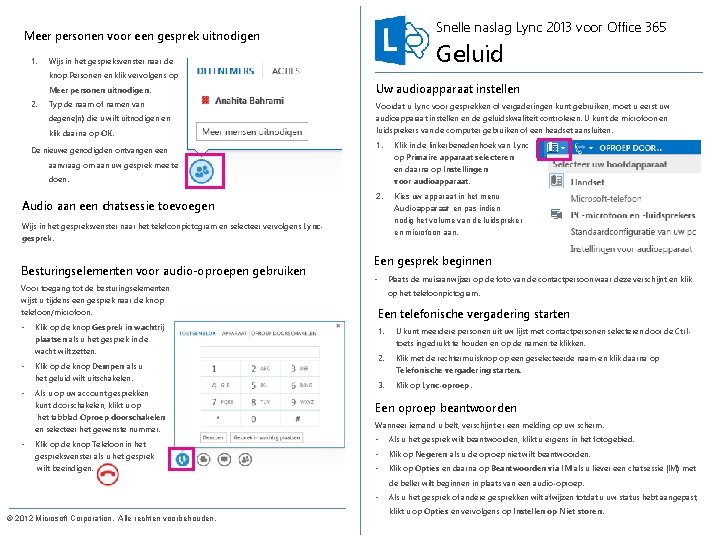 Snelle naslag Lync 2013 voor Office 365 Meer personen voor een gesprek uitnodigen 1.