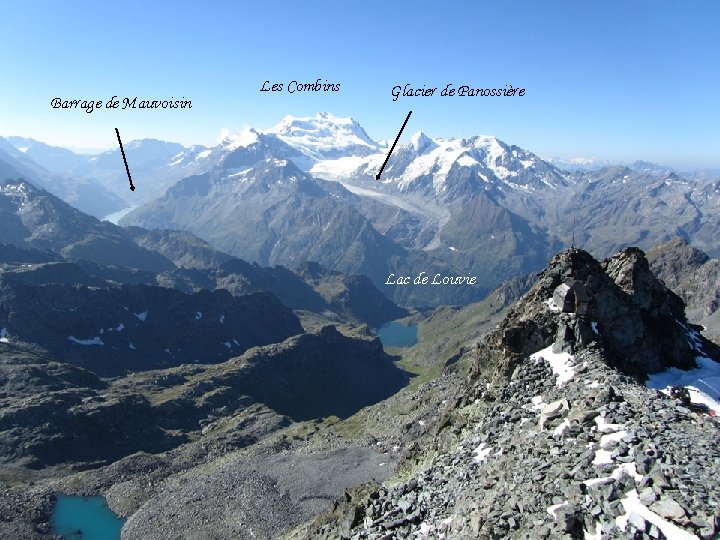 Barrage de Mauvoisin Les Combins Glacier de Panossière Lac de Louvie 