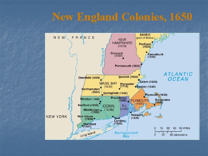 New England Colonies, 1650 