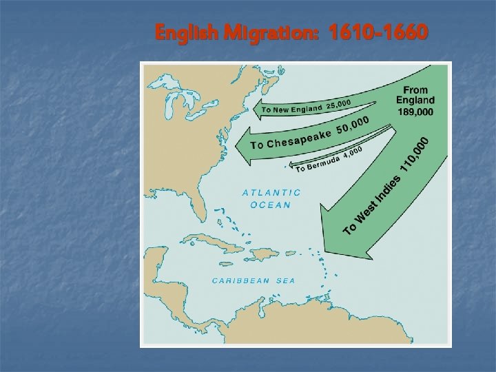 English Migration: 1610 -1660 