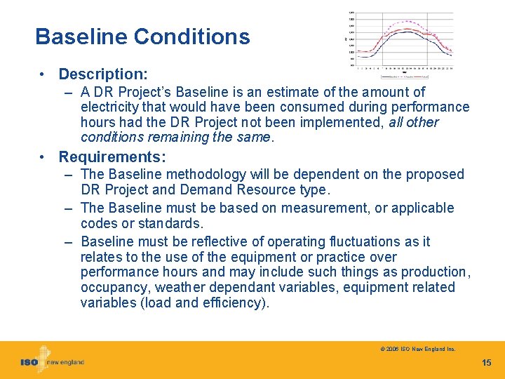 Baseline Conditions • Description: – A DR Project’s Baseline is an estimate of the