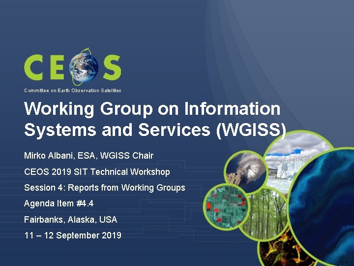 Committee on Earth Observation Satellites Working Group on Information Systems and Services (WGISS) Mirko